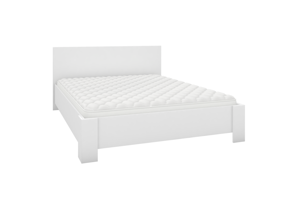 Białe łóżko do sypialni